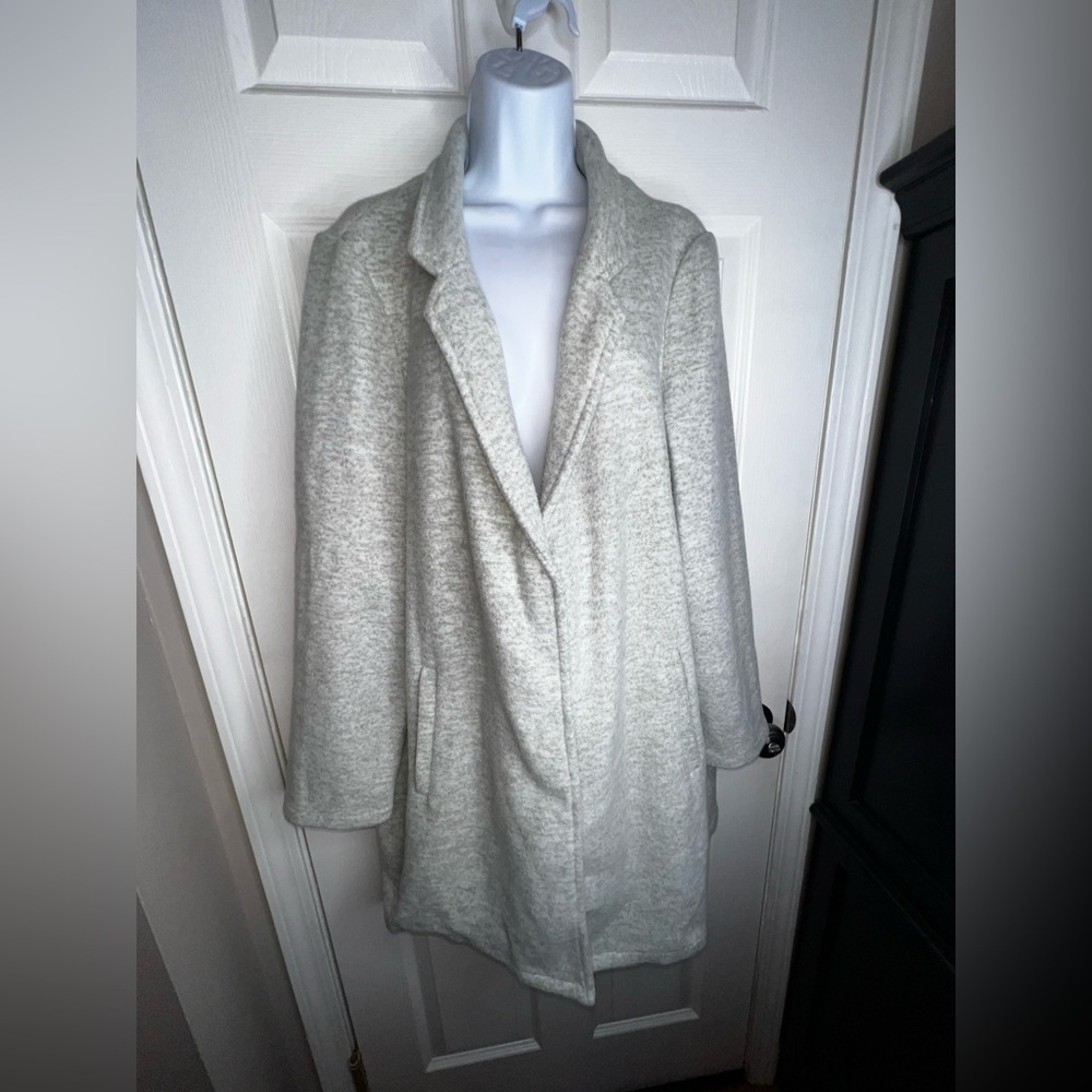 Vero Moda Women’s US 18 Katrine Brushed Fleece Long Coat Jacket Gray UK 22 XL - Picture 14 of 16